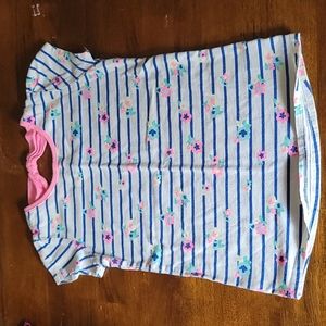 Floral and Stripe Girls Size 7 Tshirt